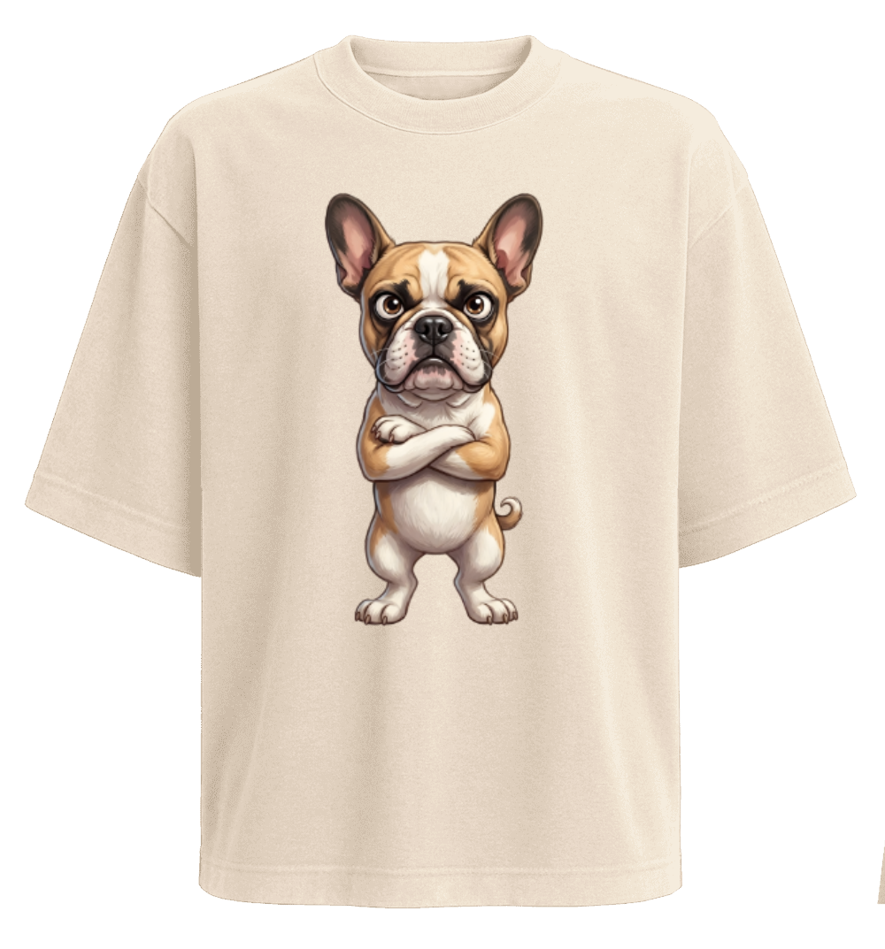 Polera Oversize - Bulldog Francés Enojado